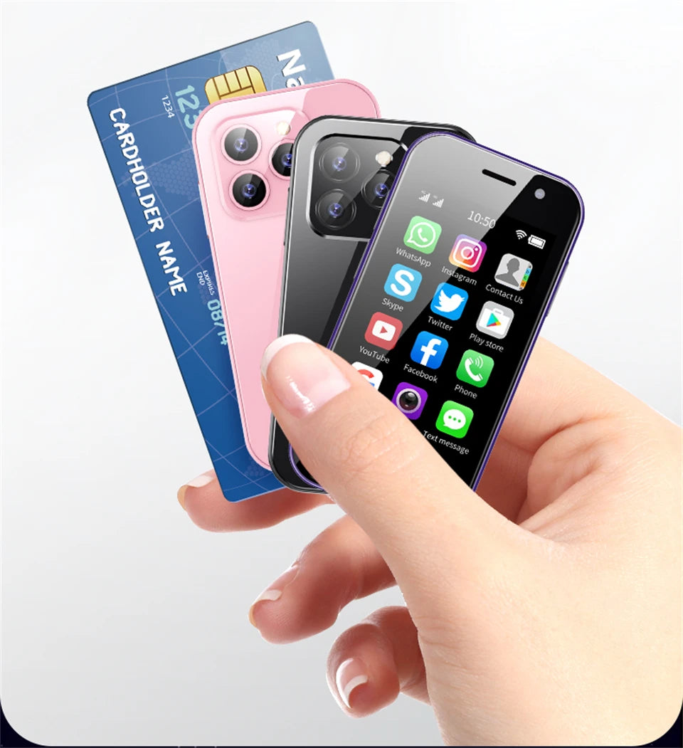 SOYES XS14 Pro 3.0in 4G Mini Smartphone Android 9.0 Dual Sim Face ID Dual Camera WIFI Bluetooth FM Hotspot GPS OTG Mobile Phone