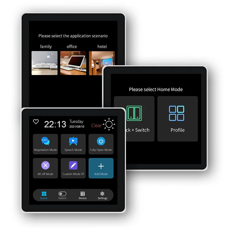 Smart Wall Switch 4 Inch Zigbee Touch Screen Control Panel for EU Homes Tidesmit