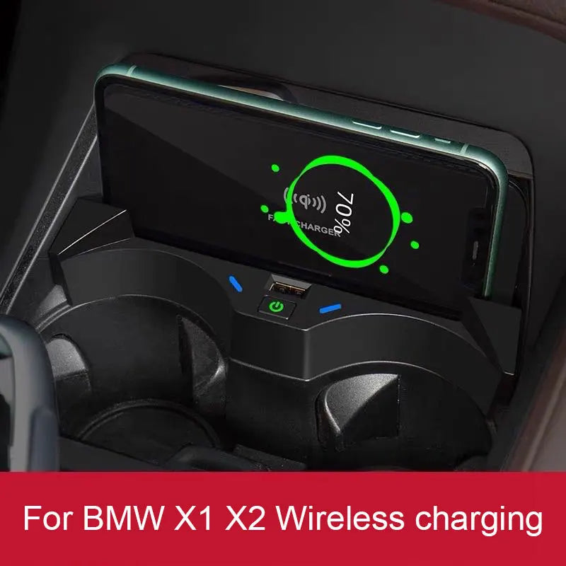 Wireless Phone Charger for BMW X1 X2 2016-2021 - 15W Qi Certified Fast Charge Tidesmit