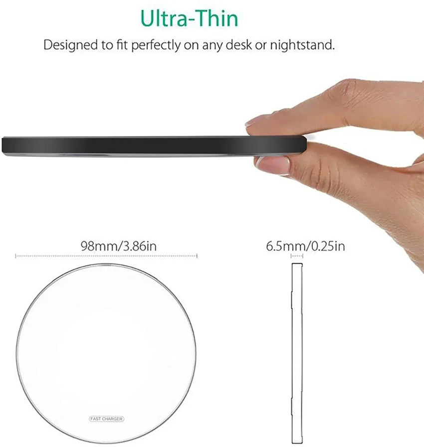 Tidesmit 50W Fast Wireless Charger Pad - Qi Certified Qi Charging Tidesmit