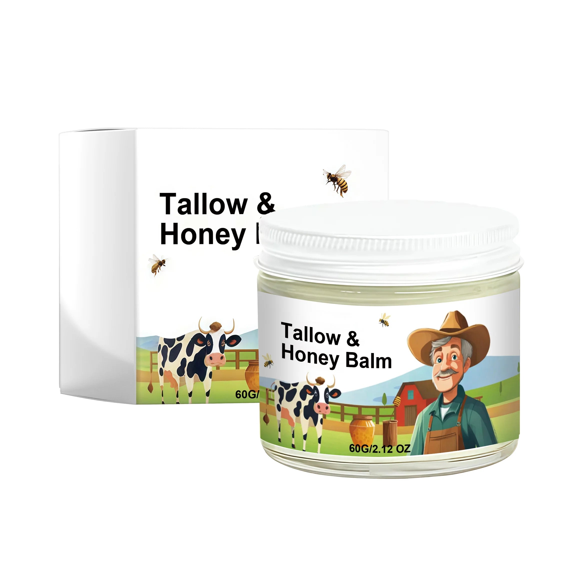 Tallow Honey Balm Soft Smooth Skin Enhance Elasticity Repair Barrier Anti Dryness Moisturize Beef Tallow Face Cream Body Lotion