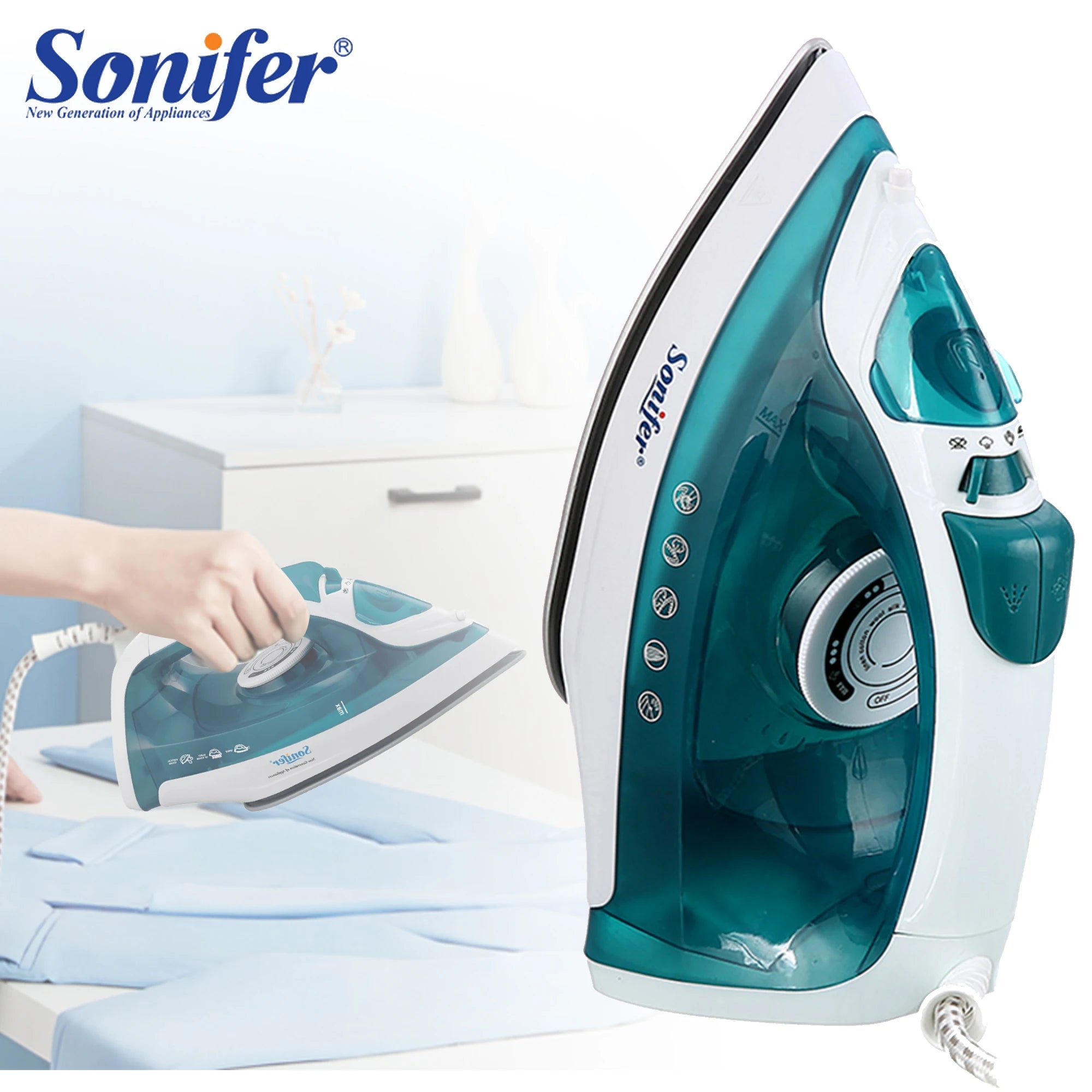 Tidesmit portable electric mini garment steamer with adjustable ceramic soleplate for efficient travel clothing ironing