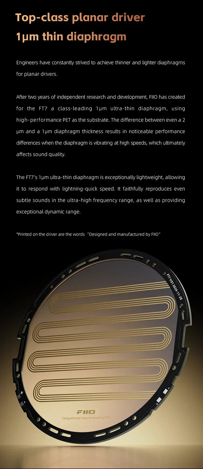 FiiO FT7 Planar Open-Back Headphones 106mm Driver - Tidesmit Tidesmit