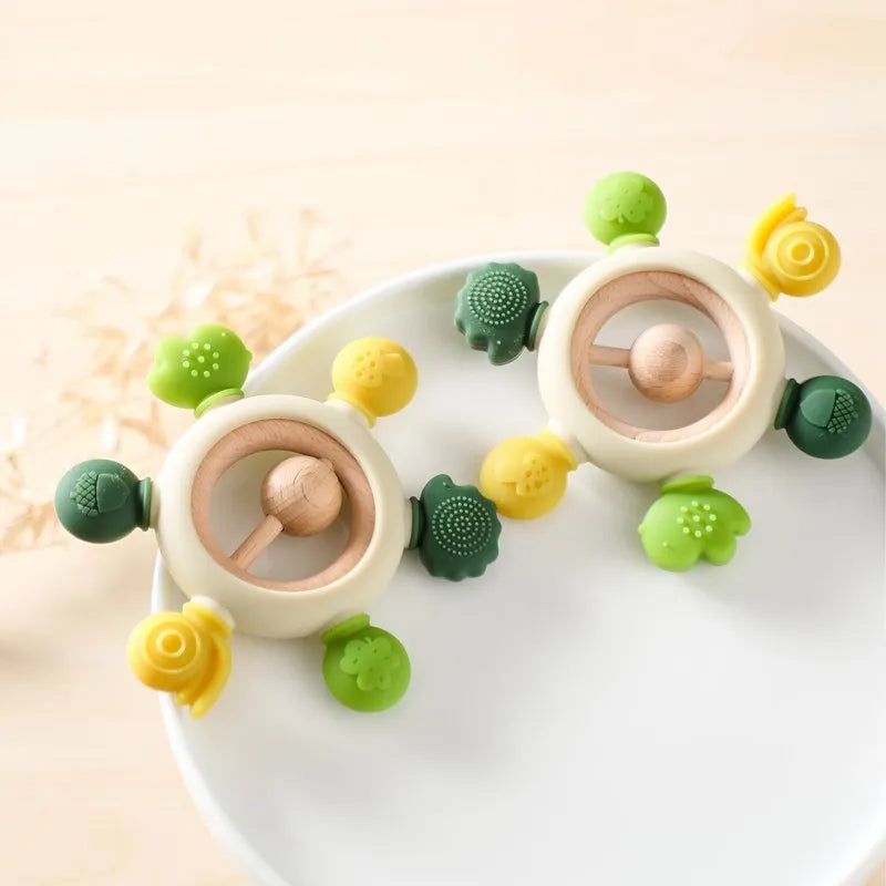 1Pcs Food Grade Baby Silicone Teether Toy Cartoon Car Nursing Teething Ring BPA Free Newborn Health Molar Chewing Accessorie Toy