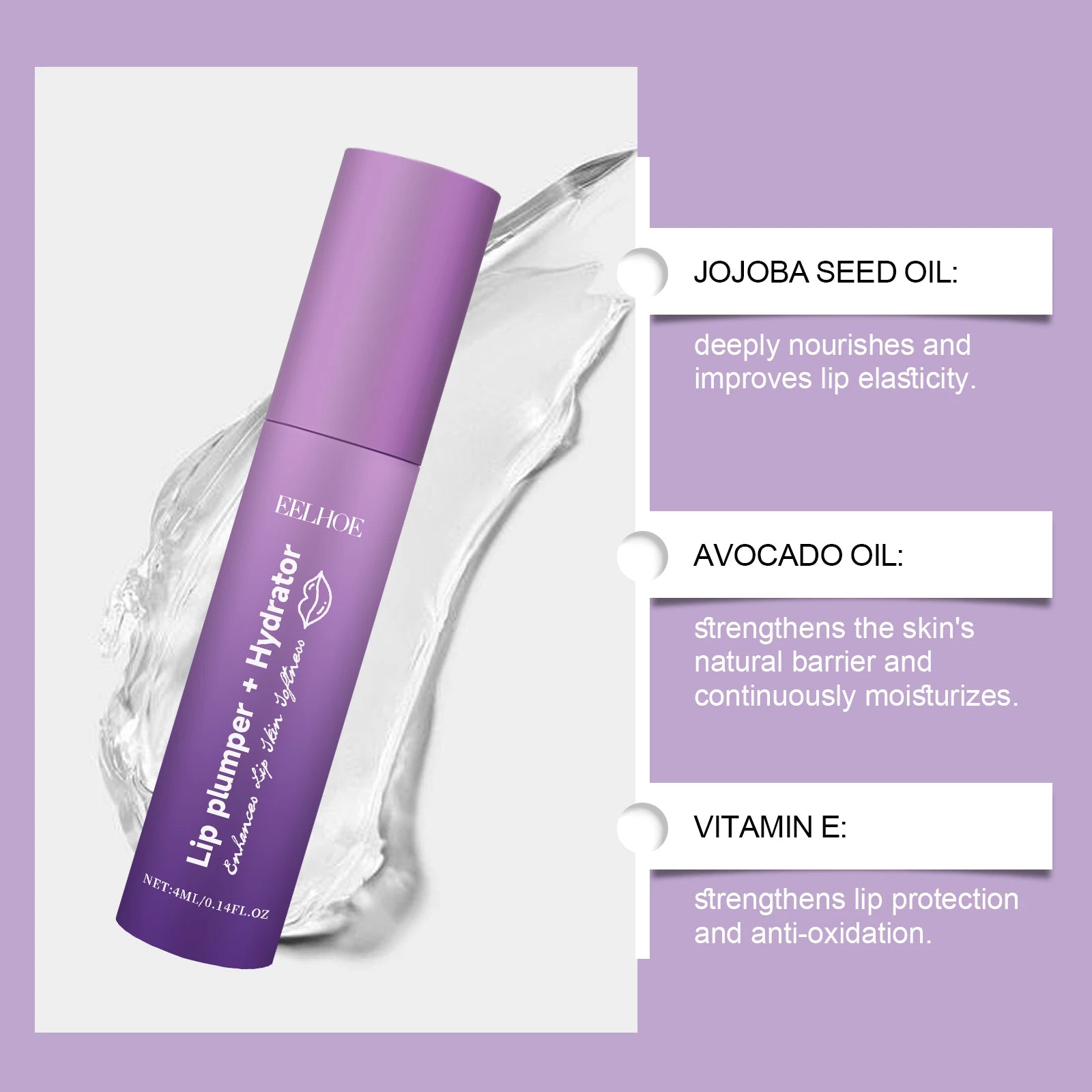 Lip Plumper Hydrator Oil – Moisturizing Repair Gloss by Tidesmit Lip Care Tidesmit