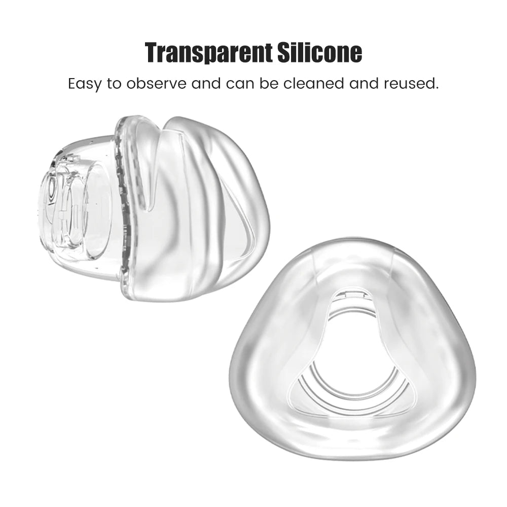 Anti-Snoring Nasal CPAP Replacement Mask with Headgear Strap Reusable Nasal Mask Soft Silicone Full Face CPAP Mask with Headband