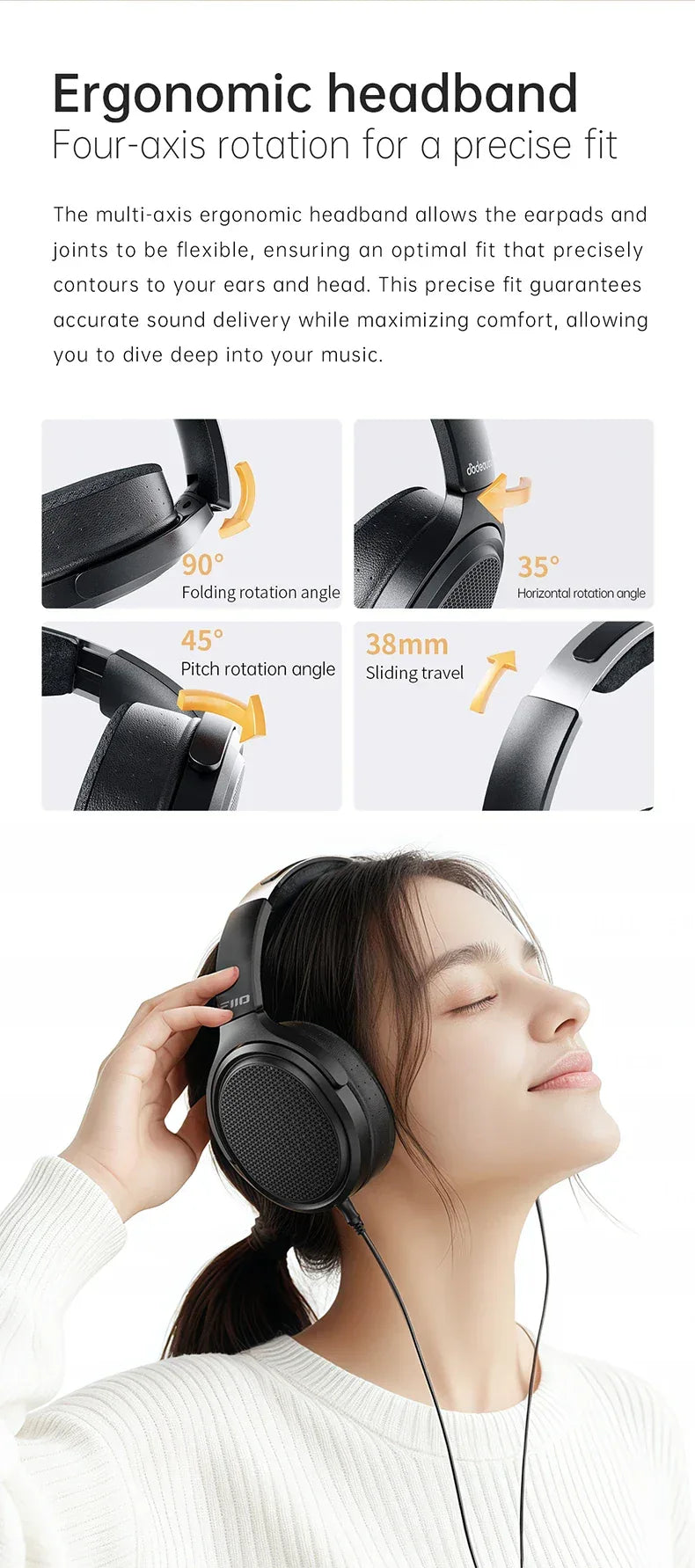 Planar Magnetic Open Back Headphones | JT7 Black | Tidesmit Tidesmit