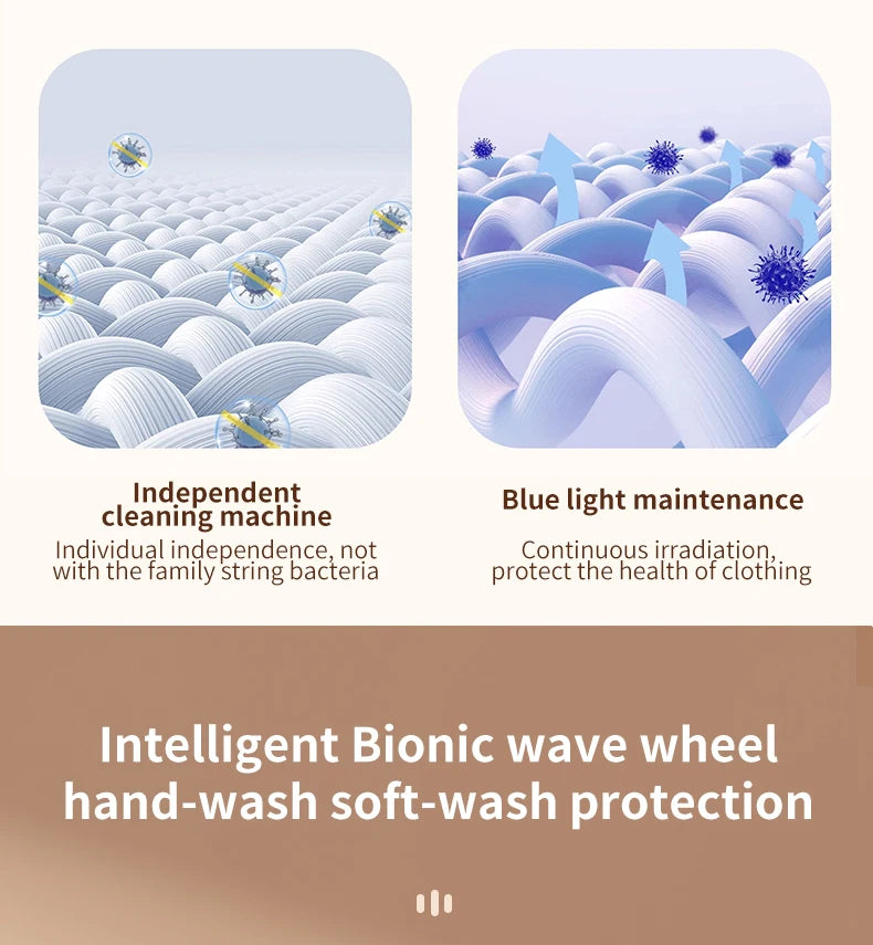 Tidesmit portable mini washing machine with spin dryer and 3 cleaning modes for RV, camping, and dorm laundry.