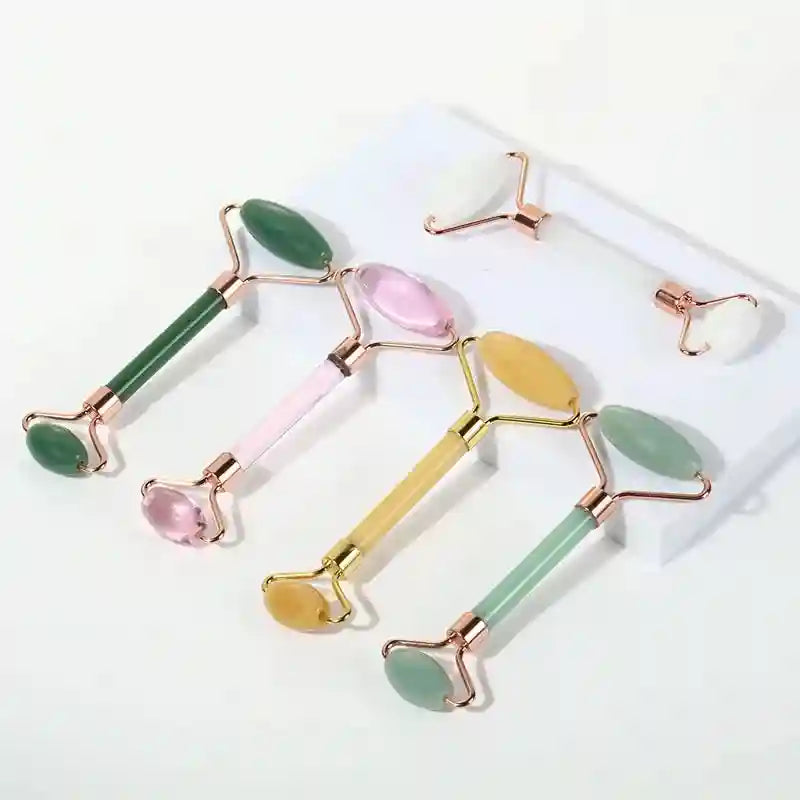Jade Roller and Gua Sha Facial Massage Set - Natural Skin Rejuvenation Massage Roller Tidesmit
