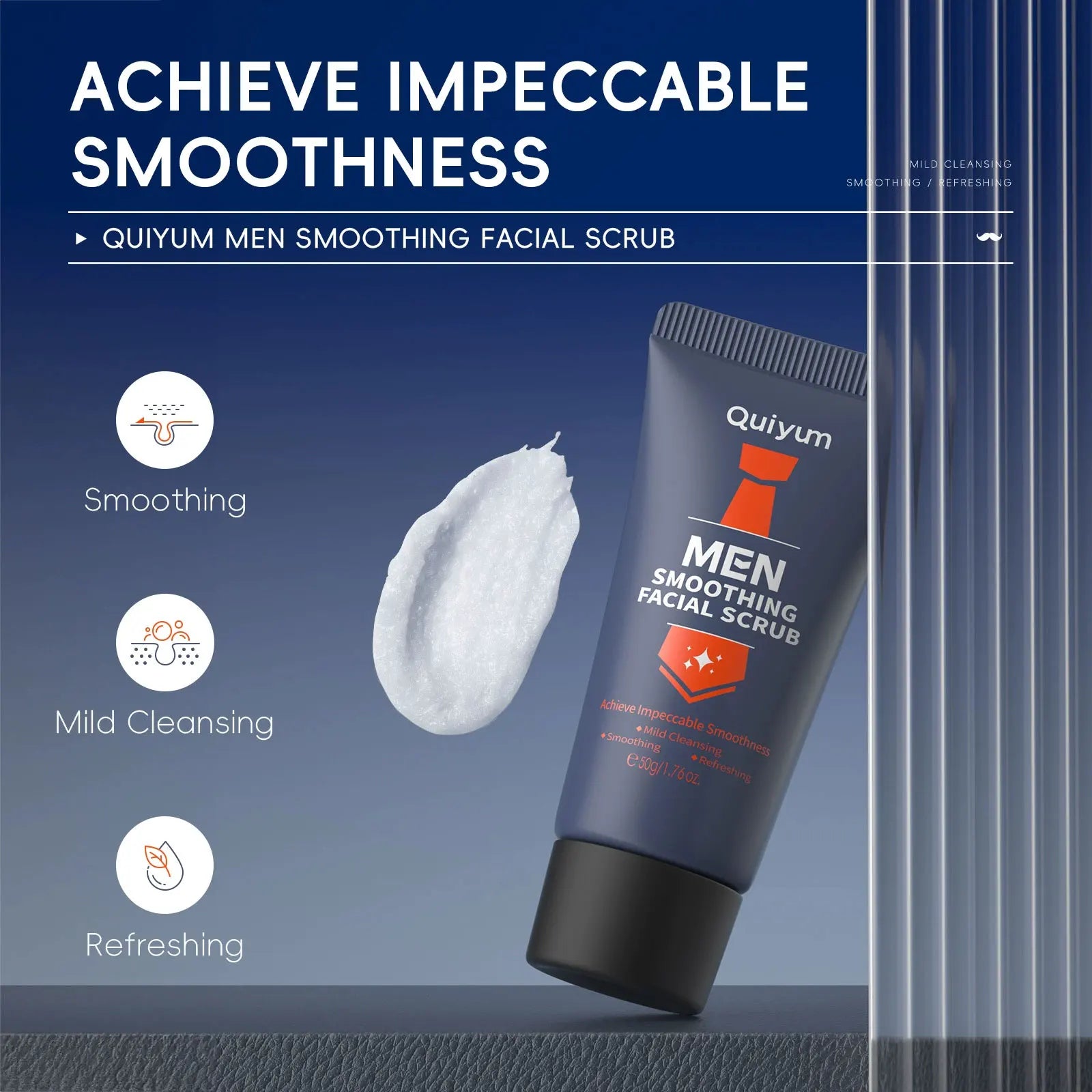 Mens Facial Scrub Exfoliator - Deep Pore Cleanser with Natural Extracts 50g Scrubs Treatments Tidesmit