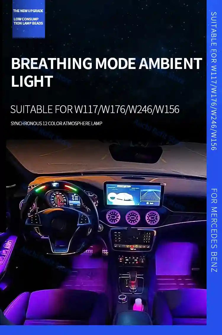 Mercedes-Benz LED Ambient Air Vent Kit - 12/256 Color RGB Interior Upgrade Tidesmit