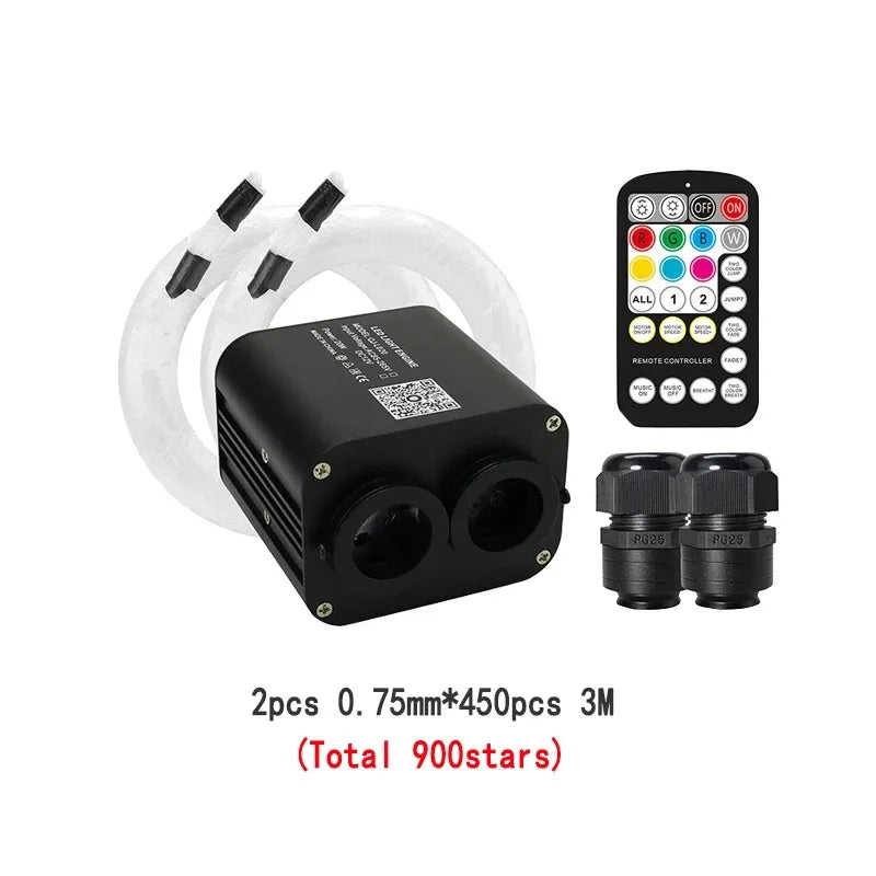 Tidesmit RGB Car Roof Star Light Kit with App Control Fiber Optic System 2pcs 0.75 450pcs 3M Tidesmit