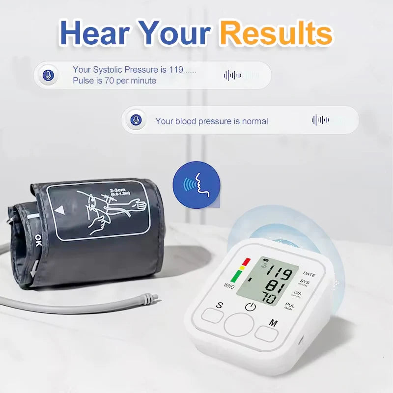 Health Care Blood Pressure Monitor Digital Tonometer Upper Arm Blood Pressure Meter Automatic BP Medical Sphygmomanometer Pulse
