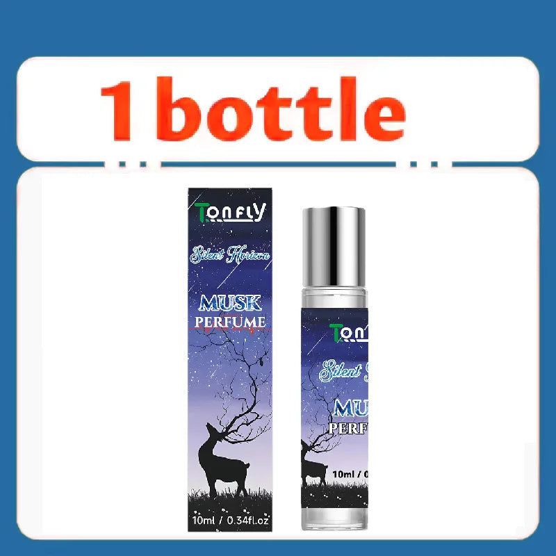 Tonfly Silent Horizon Musk pheromone perfume for women. Long-lasting fresh scent in a 10ml travel roll-on glass bottle.