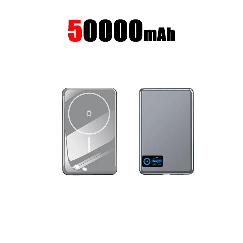 Tidesmit 100000mAh Fast Charging Power Bank - PD USB-C Portable Battery Silvery 50000mAh Tidesmit