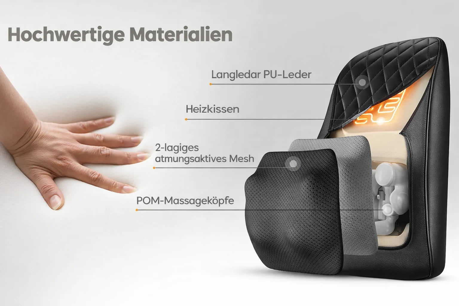 Electric Shiatsu Neck Massager With Heat - 3 Speeds - EU Plug Massage Cushion Tidesmit