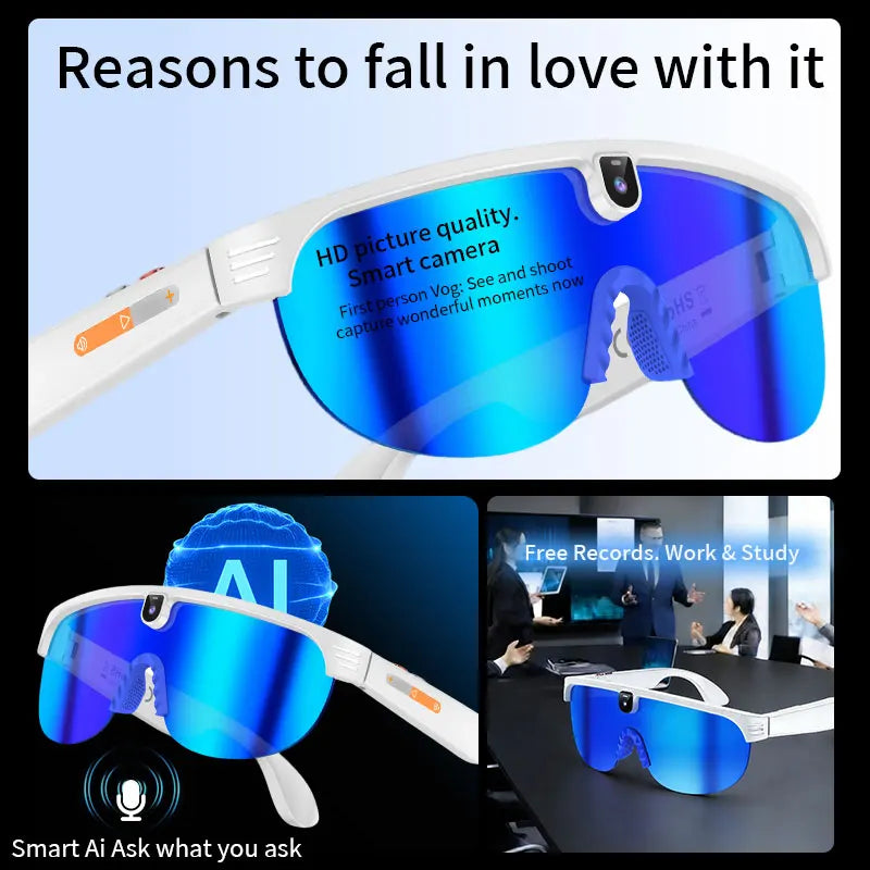 Tidesmit Smart Cycling Glasses with HD Camera and Spatial Bluetooth Audio Tidesmit