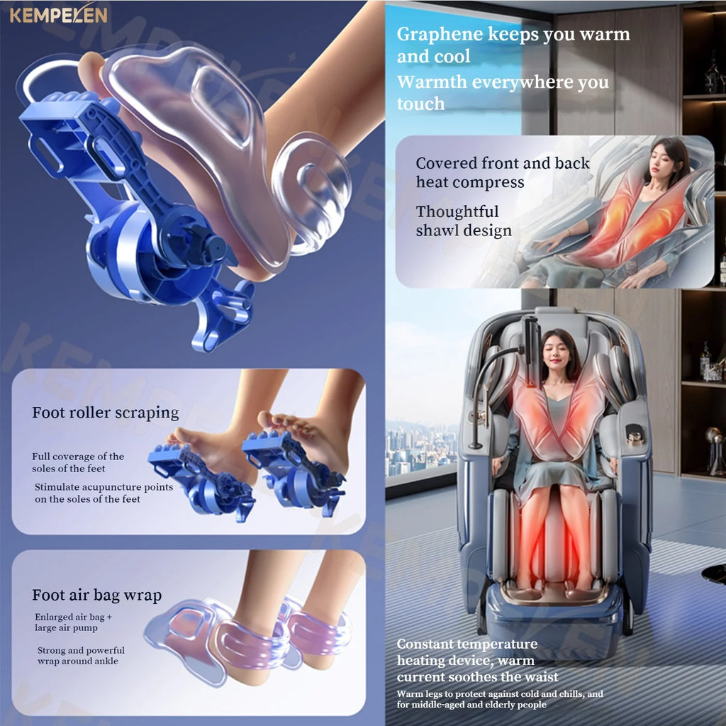 6D Dual-Core Electric Massage Chair with SL Track and Heat Therapy Body Shaping Massage Equipment Tidesmit
