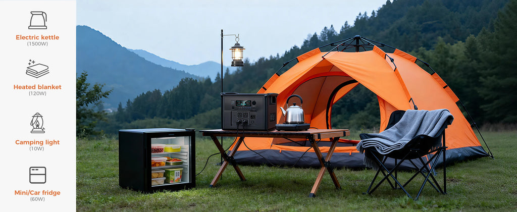CTOLITY AP2000 2400W Portable Solar Generator 2048Wh LiFePO4 Battery Power Station AC Outlet Pure Sine Wave Emergency Power Supply for Camping Travel and Home Emergency Use