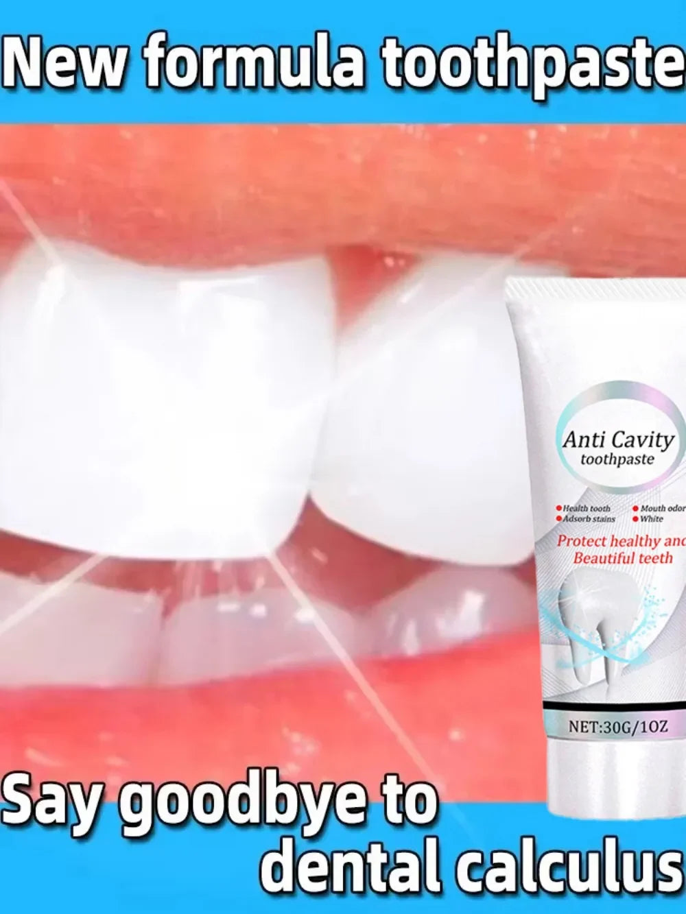 Tidesmit whitening toothpaste for cavity repair, plaque removal, and breath freshening