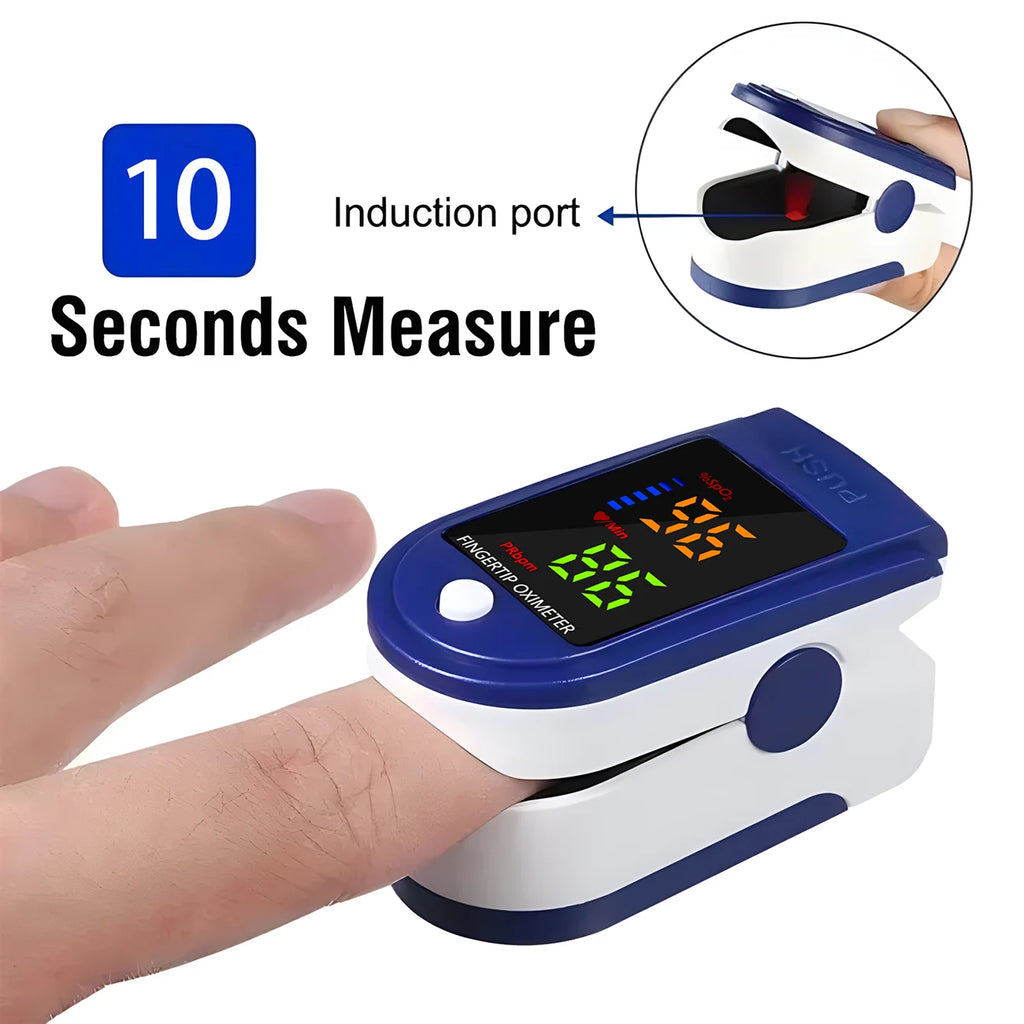 Finger Pulse Oximeter OLED Blood Oxygen Saturation Heart Rate Monitor Oxymeters Medical With Respiratory Digital Oximeter