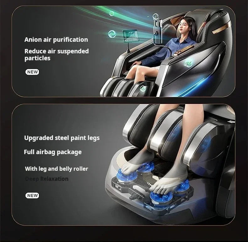 6D Zero Gravity Full Body Shiatsu Massage Chair - Blue Edition Massage Chairs Tidesmit