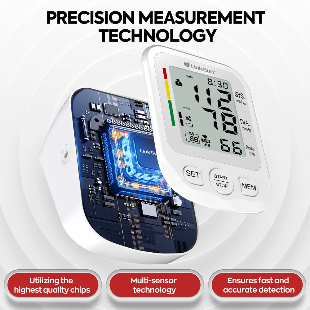 LinkSun 2005-1 Blood Pressure Monitor Tensiometer 22-42cm Upper Arm Blood Pressure Checker Digital BP Machine Heart Rate Monitor
