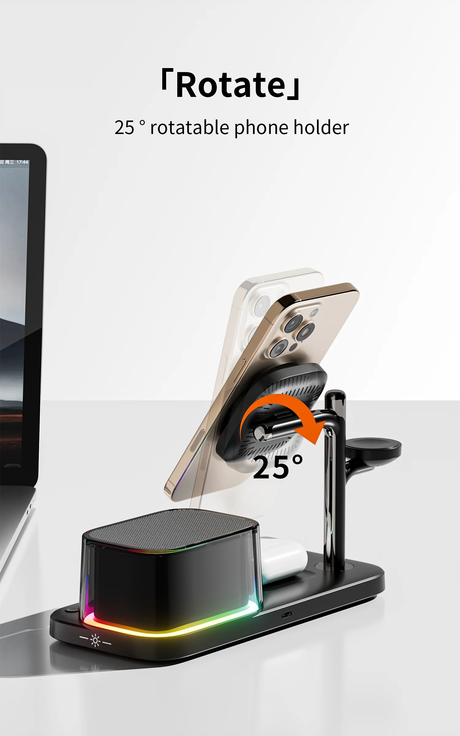 5-in-1 Wireless Charger Stand - MagSafe Compatible Qi Certified Station Tidesmit