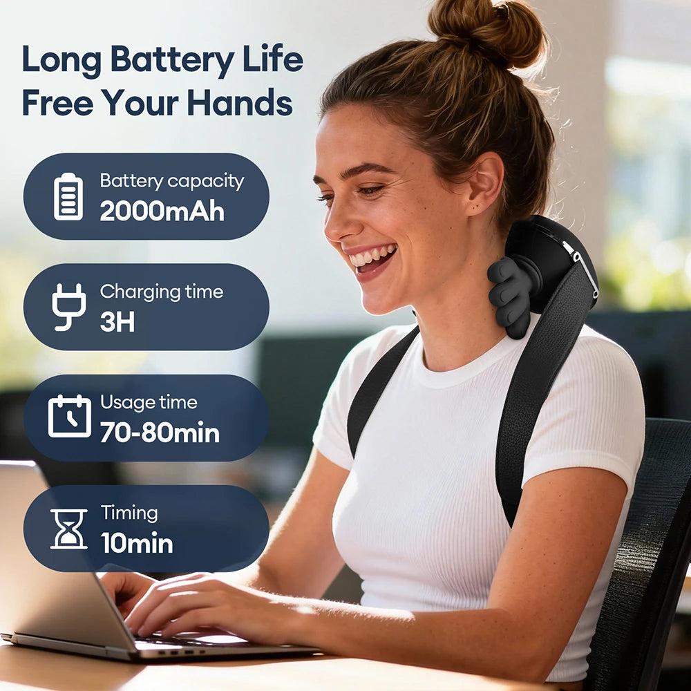 4D Bionic Neck Massager - Deep Tissue Muscle Relief with Heat Therapy Massage Chairs Tidesmit