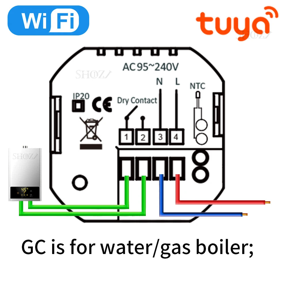 TUYA Smart Touch ZIGBEE&WIFI Thermostat LCD Screen Water Heating Electirc Floor Heating Water Gas Boiler Temperature Controller