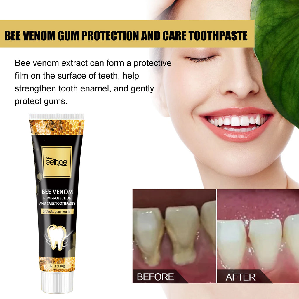Tidesmit Bee Venom teeth whitening toothpaste for plaque removal and long-lasting fresh breath oral care