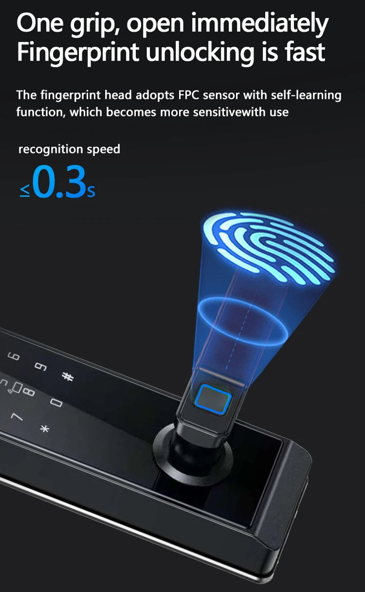 Camera Palm Vein Smart Fingerprint Lock  3D Face Recognition Fingerprint Password Smart Door Lock