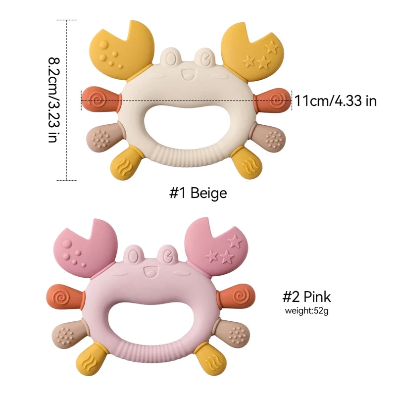 Silicone Baby Teether Baby Toys 0 to 12 Months BPA Free Chewing Teething Toys Crab Multicolor Teether Reborn Silicone Toys Gift