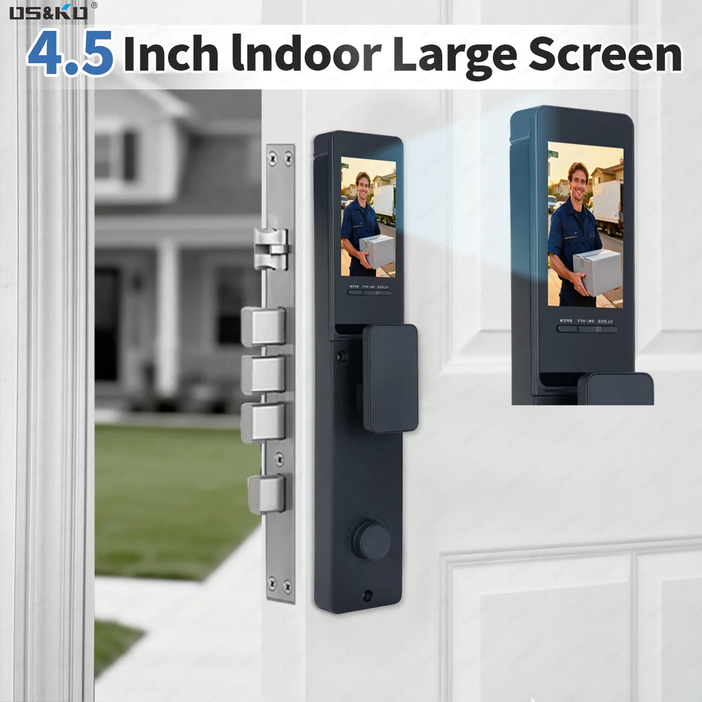 TTLOCK Smart Door Lock WiFi 3D Facial Recognition Electronic Lock Password Security Lock With Camera Biometric Door Lock For Hom