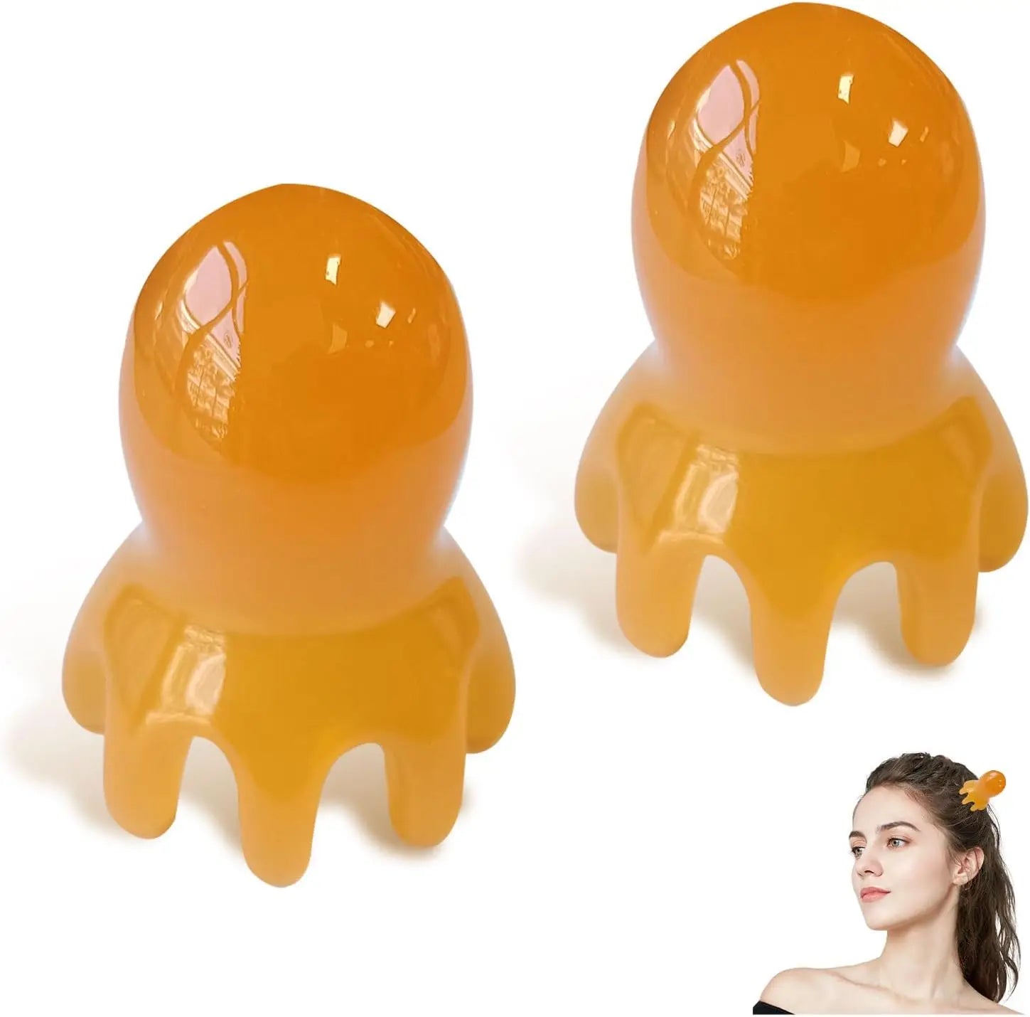 Octopus Head Massager for Scalp Relaxation and Stress Relief Relaxation Treatment 2PCS Yellow Tidesmit