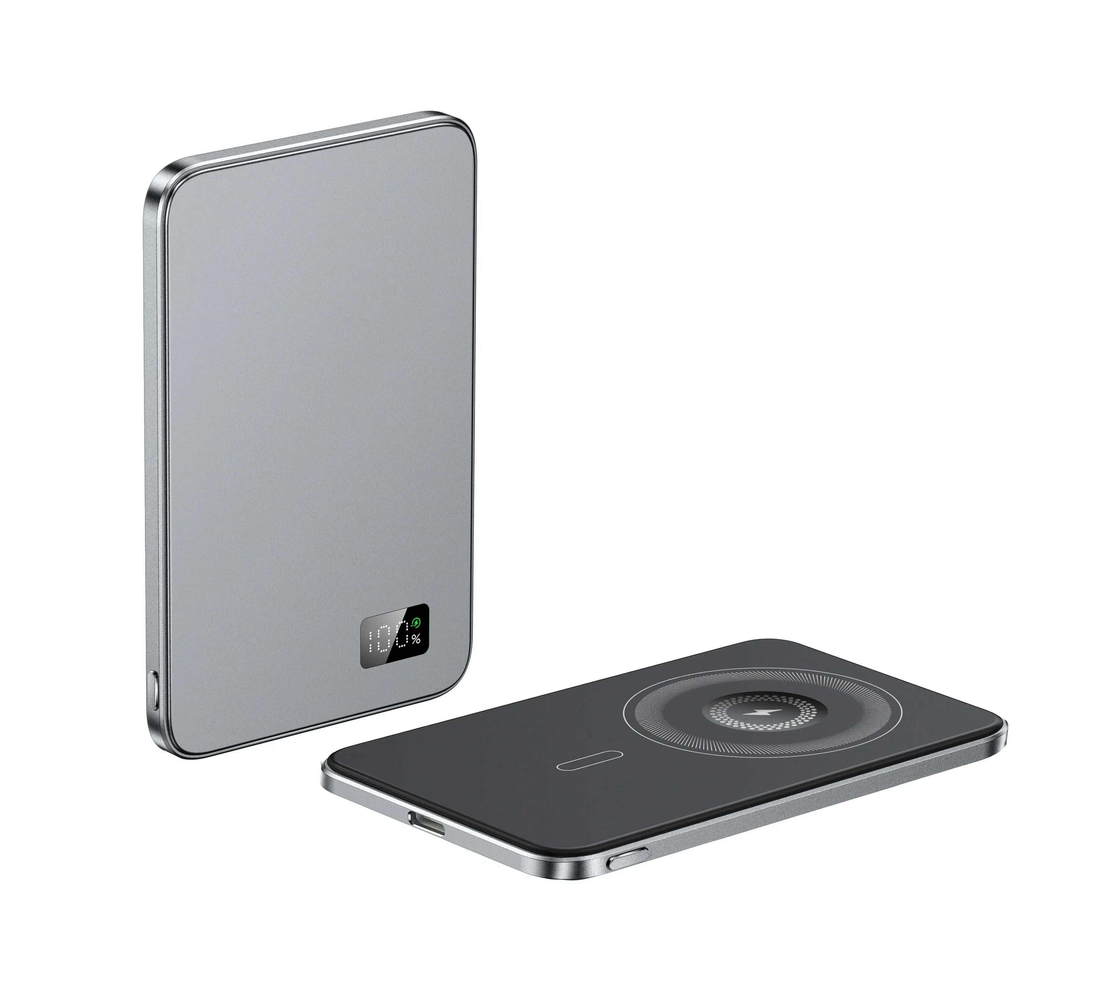 Magnetic Power Bank for iPhone 16 - Fast Wireless Charging Battery grey Tidesmit