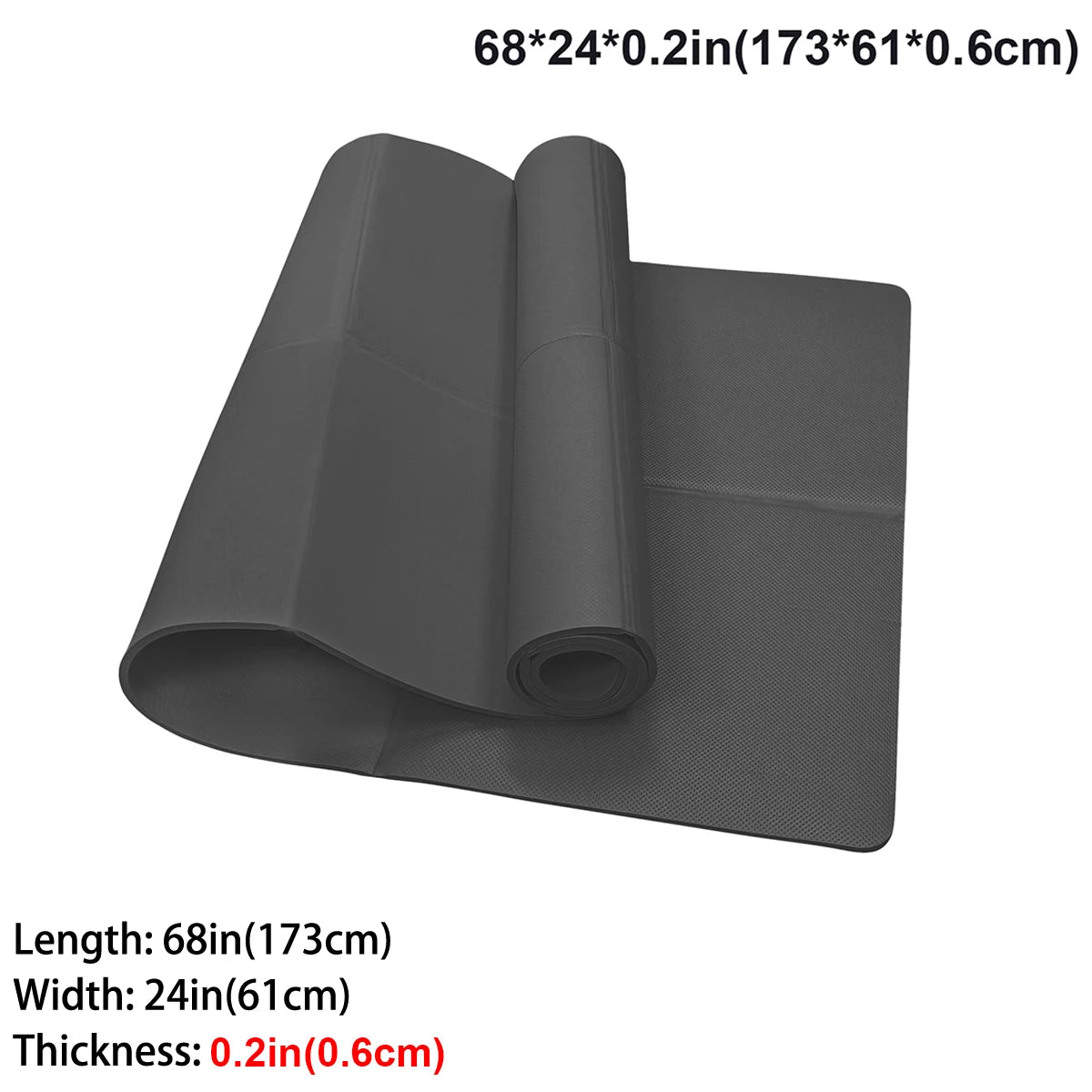 Foldable Yoga Mat Black Eco Friendly EVA Folding Travel Fitness Exercise Mat 3/4/6mm Thicknesses for Yoga Floor Workouts