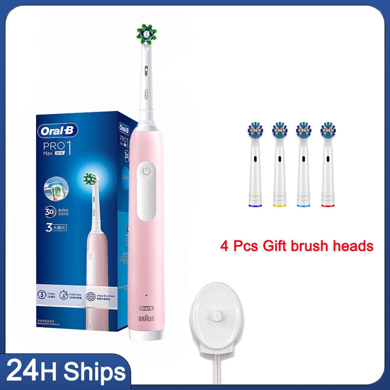 Oral B Sonic Electric Toothbrush Rechargeable 3D Rotating Tooth Brush 14 Days Long Battery Life 2Mins Smart Timer Pro600 Pro1Max
