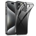 iPhone 15 Pro Max Transparent Black Slim Case - Shock-Absorbing Cover Transparent Black Tidesmit