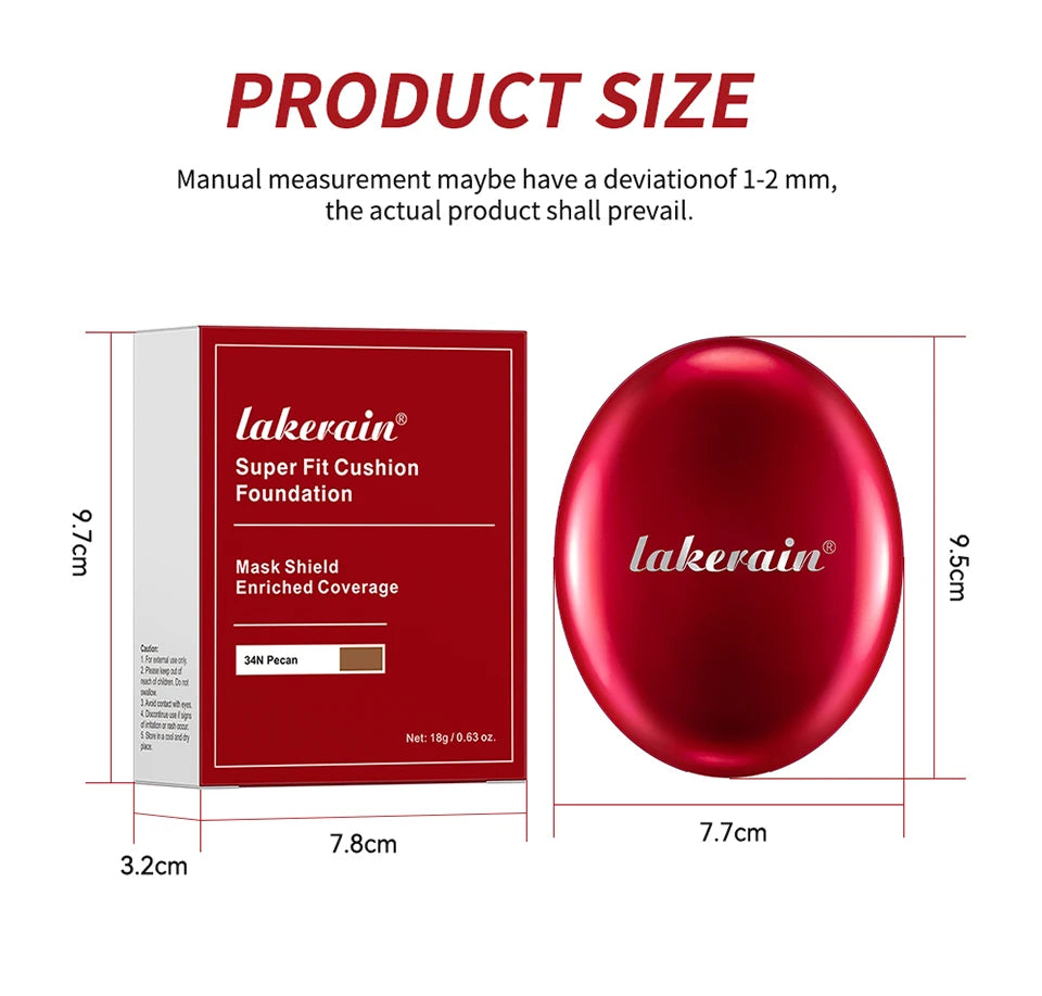 Tidesmit Lakerain waterproof cushion foundation providing full coverage and semi-matte finish for natural face makeup