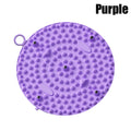 Purple circular acupressure foot massage mat with textured nubs for reflexology and health walk training.