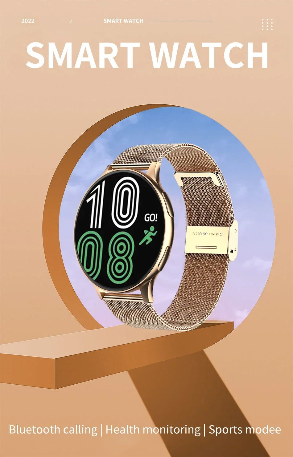 New Women Bluetooth Call Smart Watch HeartRate Blood Pressure Monitoring Smartwatches IP67 Waterproof Men Smartwatch+Box