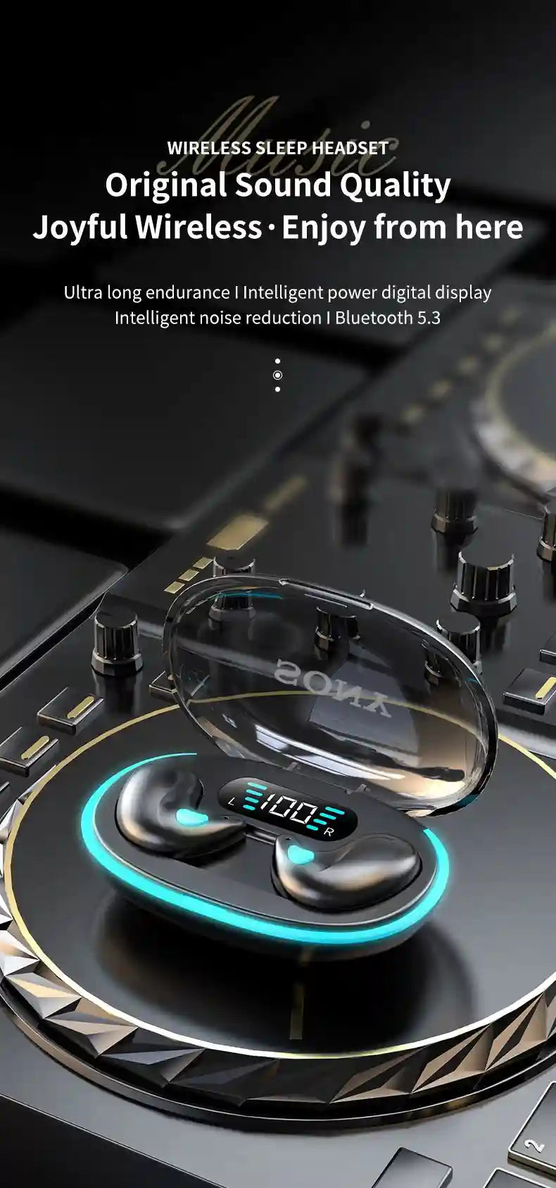 Wireless Sleep Earbuds - Active Noise Cancellation for Better Rest Tidesmit