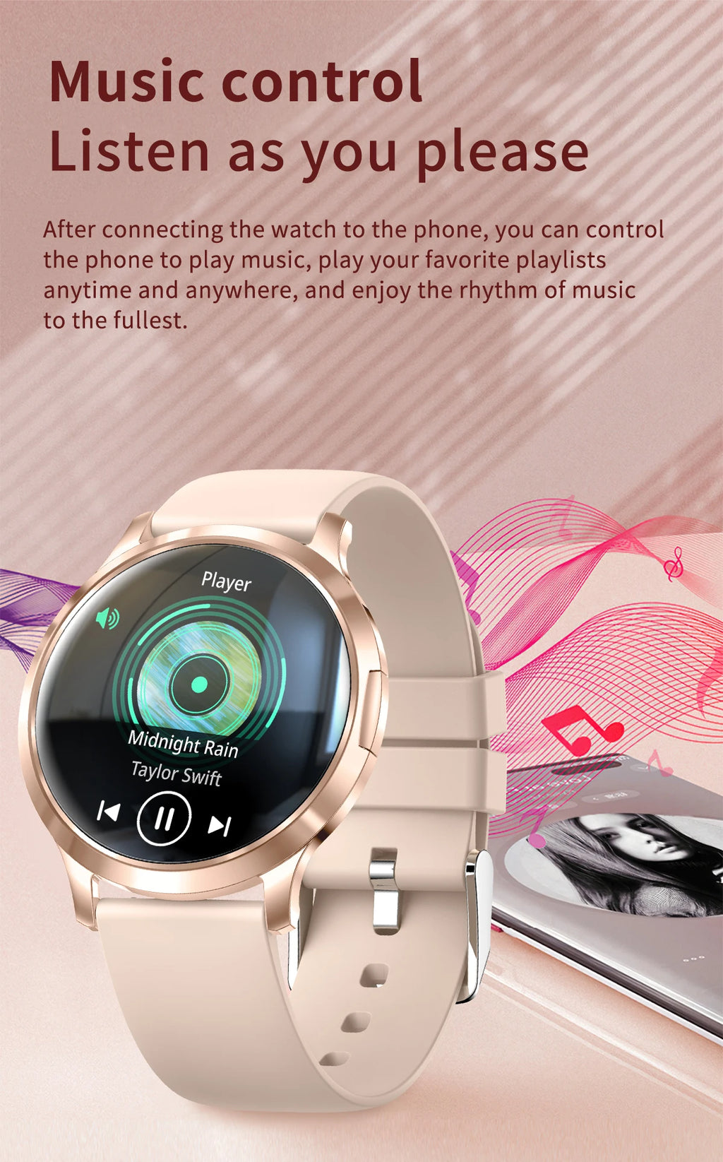 New Smart Watch Women 1.32"Ultra-thin AMOLED HD Screen Sport Fitness Bracelet Custom Watch Face Bluetooth Call Luxury Smartwatch