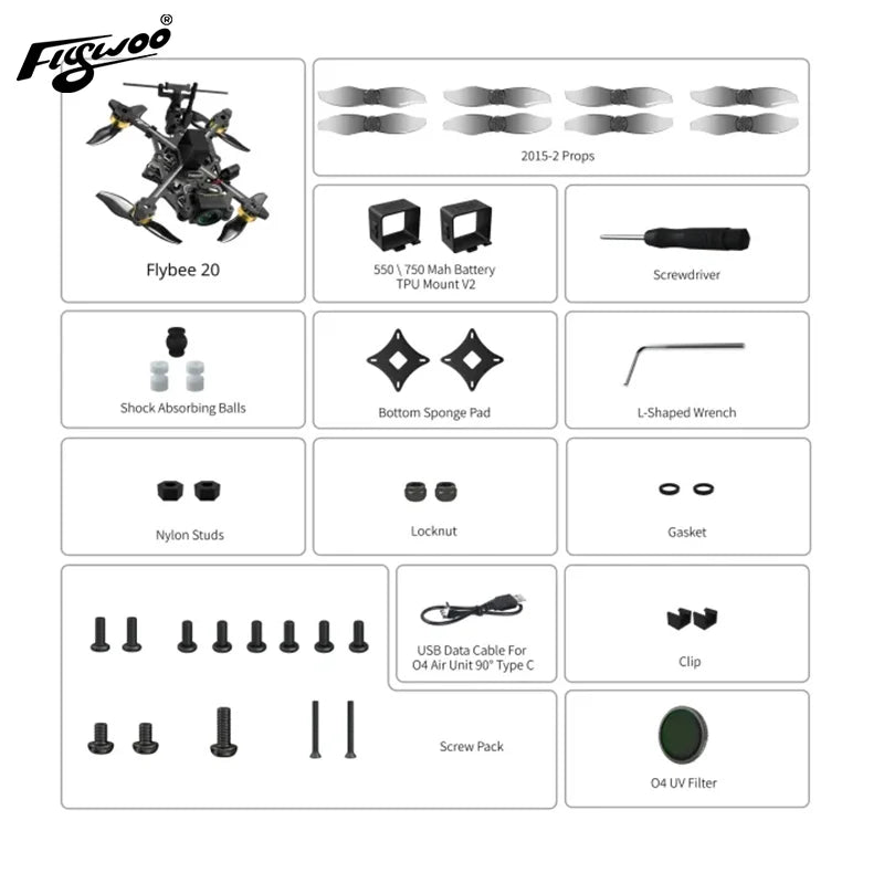 Flywoo Flybee 20 HD O4 FPV Drone | Ultralight 2S Racing Drone Tidesmit