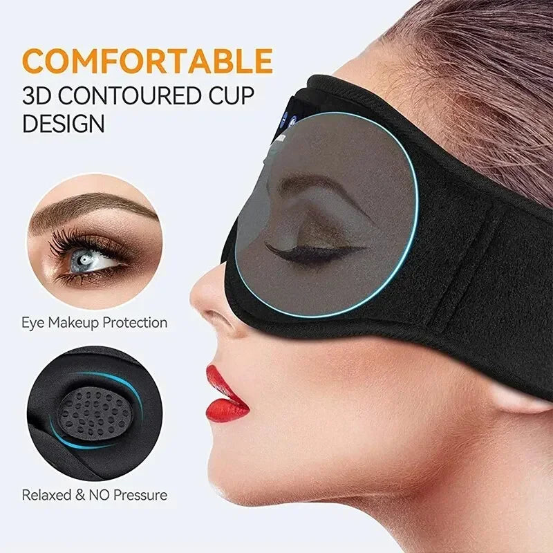 Bluetooth Sleep Headphones Mask - 3D Ergonomic Wireless Eye Cover Tidesmit