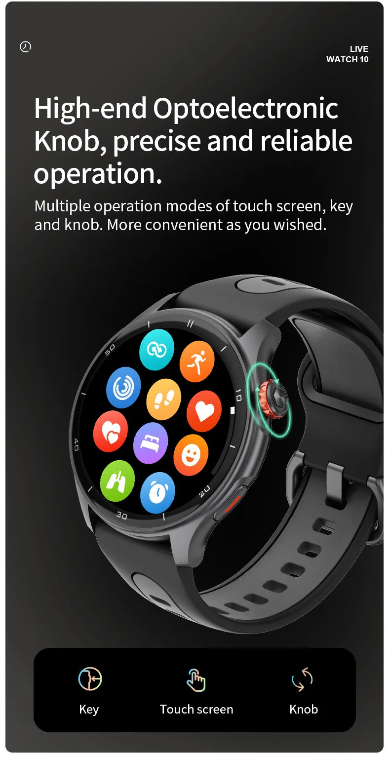 iGPSPORT LW10 Smart Watch With 1.43" AMOLED Screen GNSS GPS Tracker Bluetooth Calls 50+ Sports Modes Heart Rate/SpO2 Monitor