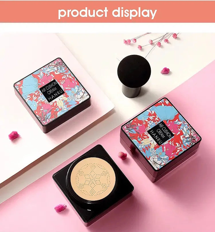 Tidesmit HANRU Mushroom Air Cushion BB Cream for radiant hydrated complexion lightweight face makeup texture detail