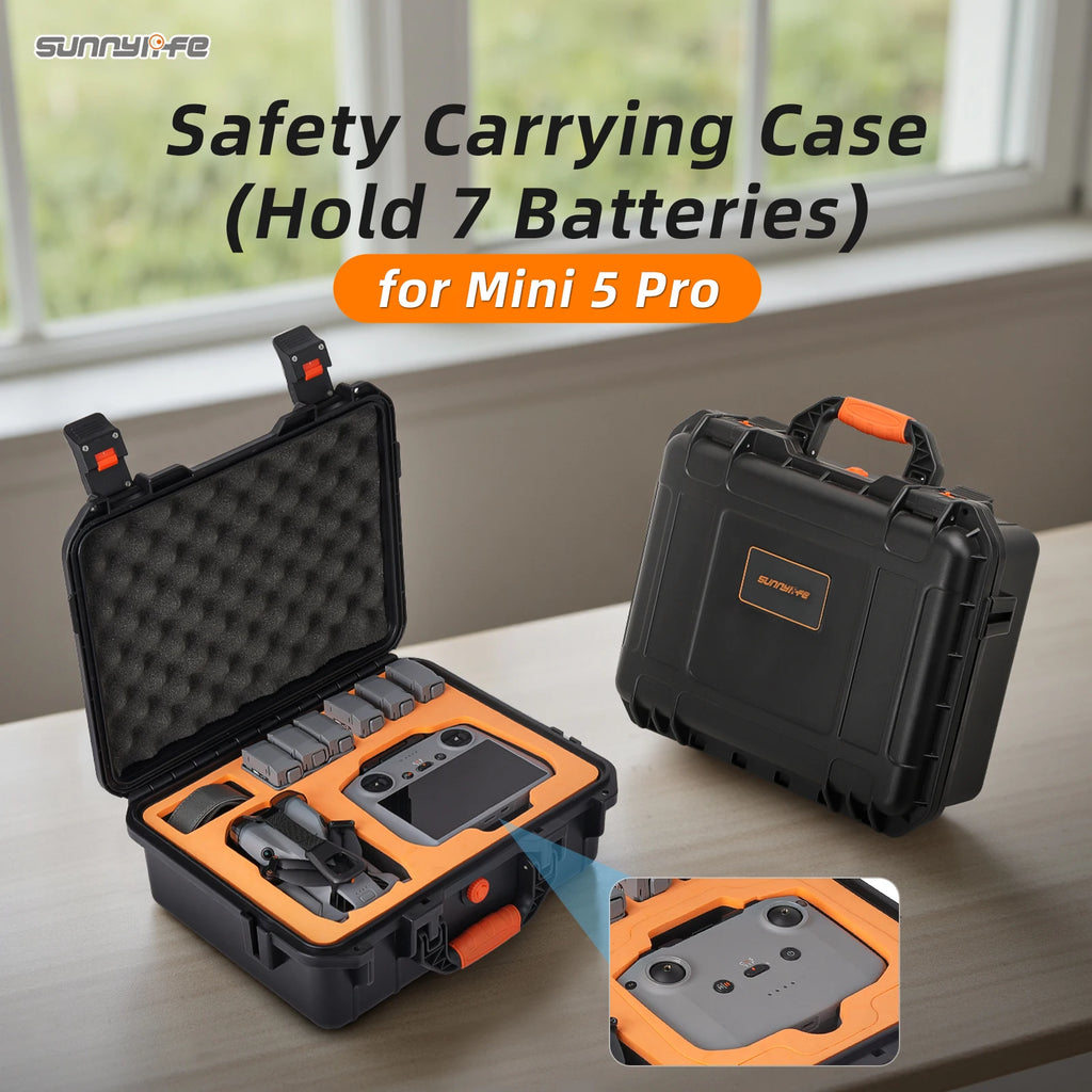 DJI Mini 5 Pro Carrying Case - Waterproof Hard Shell Black Tidesmit