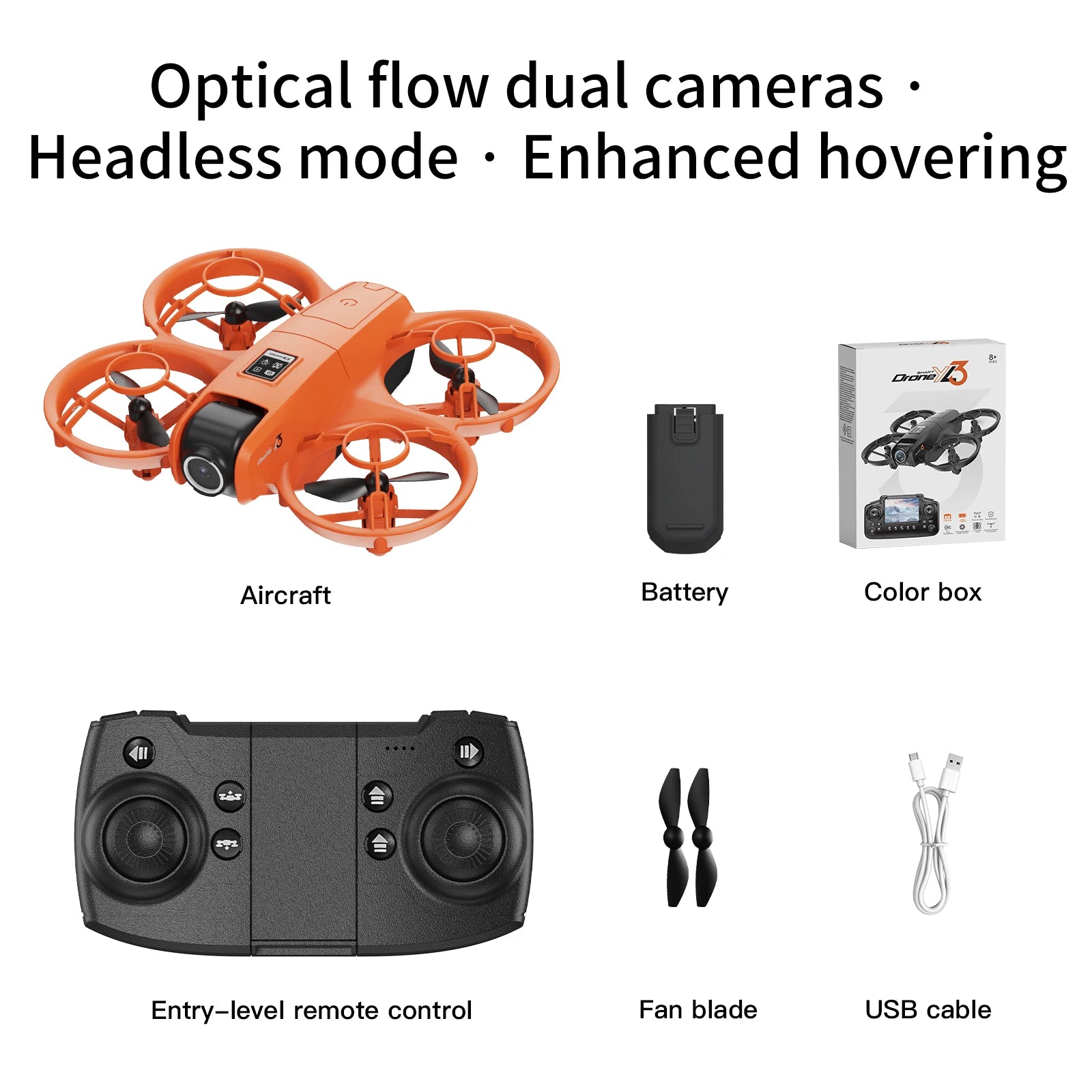 4K Camera Drone for Kids with Screen - Foldable Remote Control Quadcopter Orange-4K-1B Tidesmit